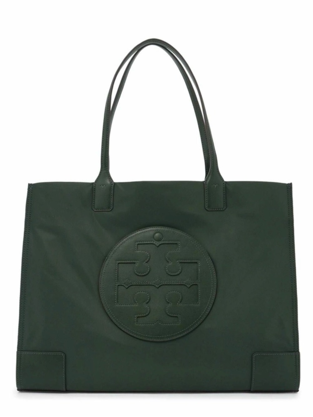 Tory Burch Dark Green Logo Ella Tote Bag